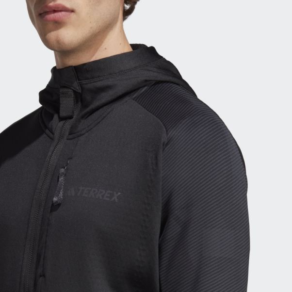 Veste Polaire De Randonnée à Capuche Adidas Terrex Tech Flooce Noir