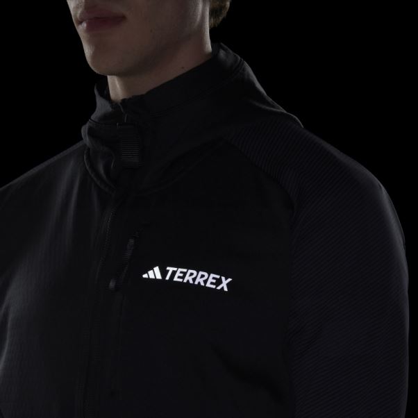 Veste Polaire De Randonnée à Capuche Adidas Terrex Tech Flooce Noir