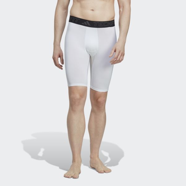 Collants Courts D'entrainement Techfit Blanc Adidas