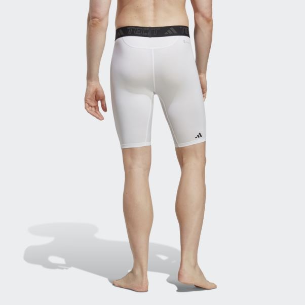 Collants Courts D'entrainement Techfit Blanc Adidas