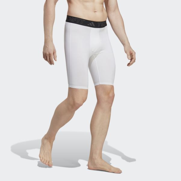 Collants Courts D'entrainement Techfit Blanc Adidas