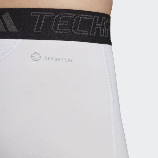 Collants Courts D'entrainement Techfit Blanc Adidas
