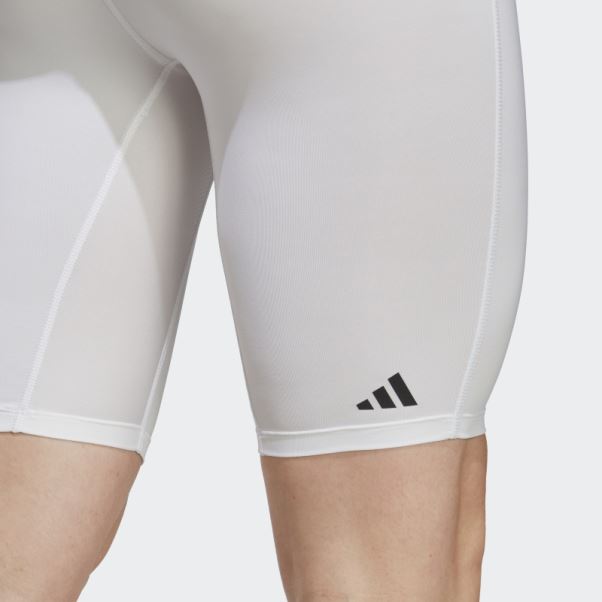 Collants Courts D'entrainement Techfit Blanc Adidas