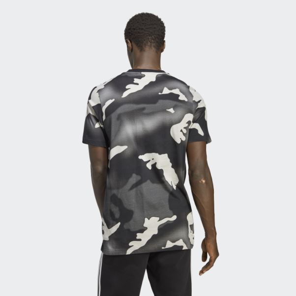 T-shirt Graphique Camo Allover Print Noir Adidas