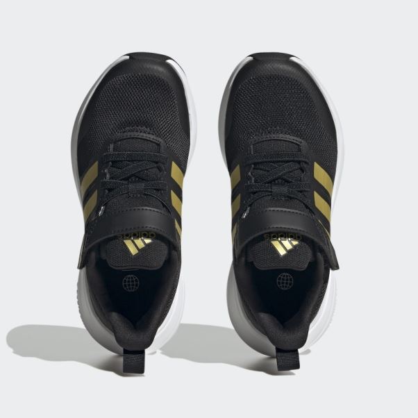 Adidas Fortarun 2.0 Cloudfoam Elastic Lace Top Strap Chaussures Or Métallique