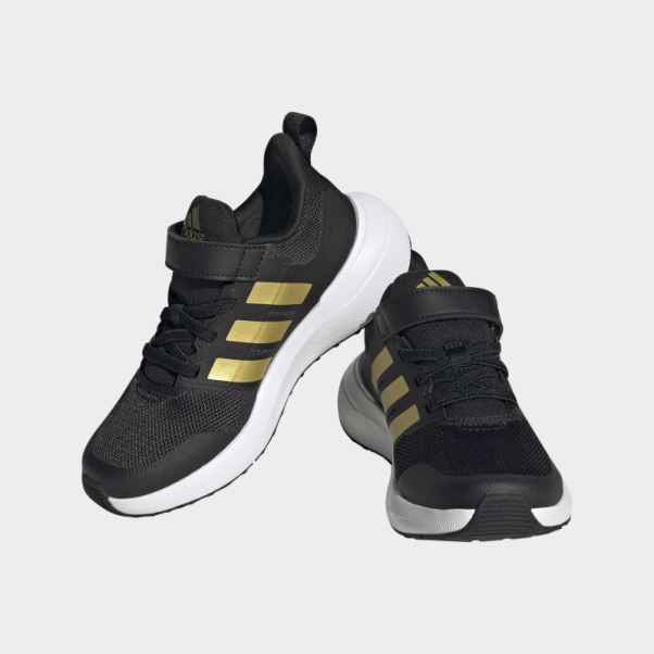 Adidas Fortarun 2.0 Cloudfoam Elastic Lace Top Strap Chaussures Or Métallique