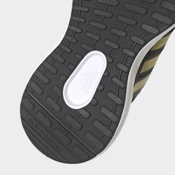 Adidas Fortarun 2.0 Cloudfoam Elastic Lace Top Strap Chaussures Or Métallique