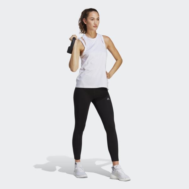 Débardeur Adidas Aeroready Train Essentials 3 Bar Logo Blanc