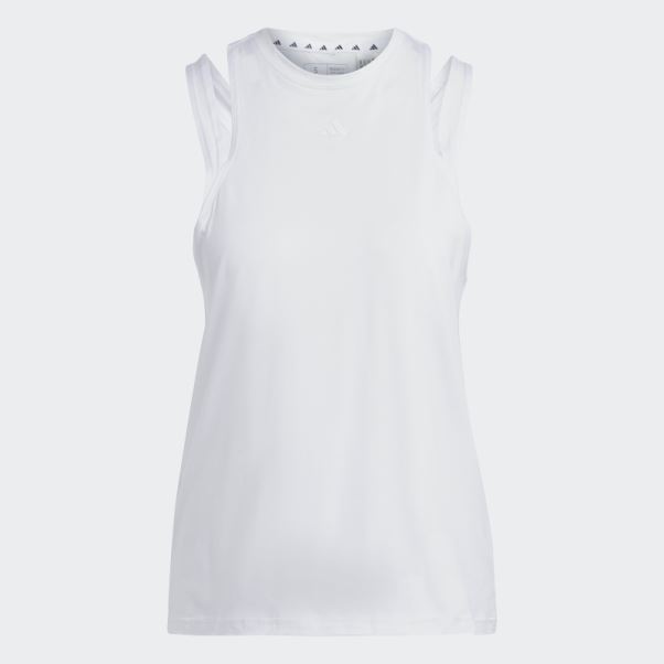 Débardeur Adidas Aeroready Train Essentials 3 Bar Logo Blanc