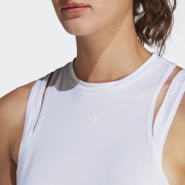 Débardeur Adidas Aeroready Train Essentials 3 Bar Logo Blanc