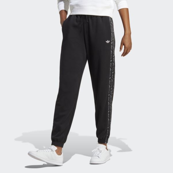 Adidas Pantalon De Jogging Imprimé Animal Abstrait Noir