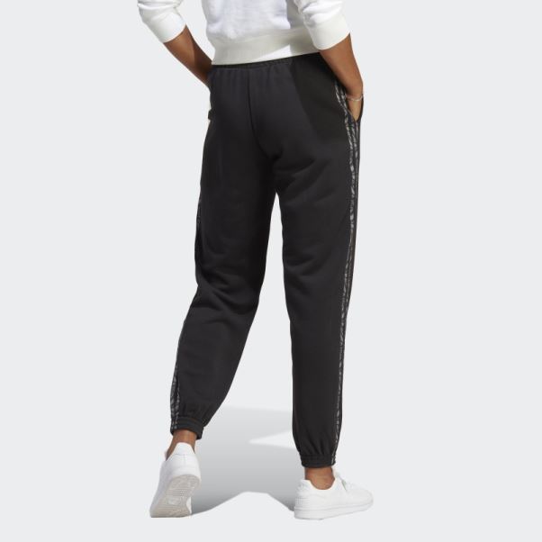 Adidas Pantalon De Jogging Noir Imprimé Animal Abstrait