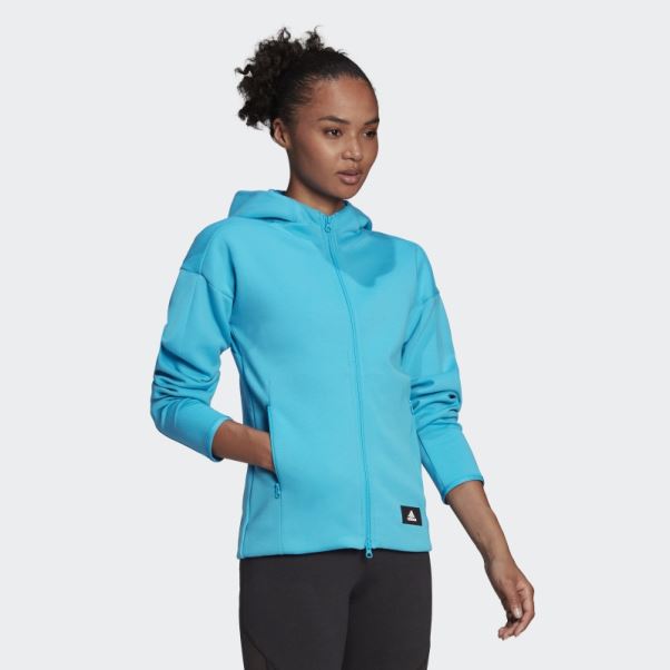 Sweat à Capuche Zippé Adidas Sportswear Mission Victoire Bleu Chaud
