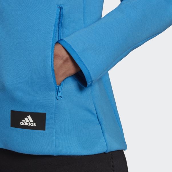 Sweat à Capuche Zippé Adidas Sportswear Mission Victoire Bleu Chaud