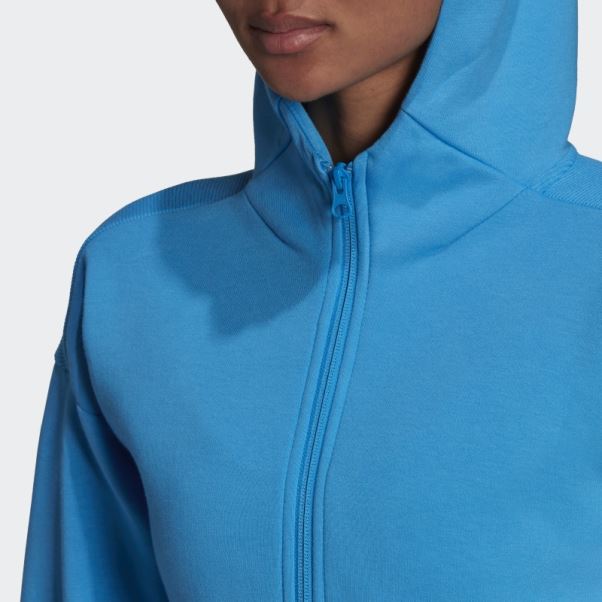 Sweat à Capuche Zippé Adidas Sportswear Mission Victoire Bleu Chaud
