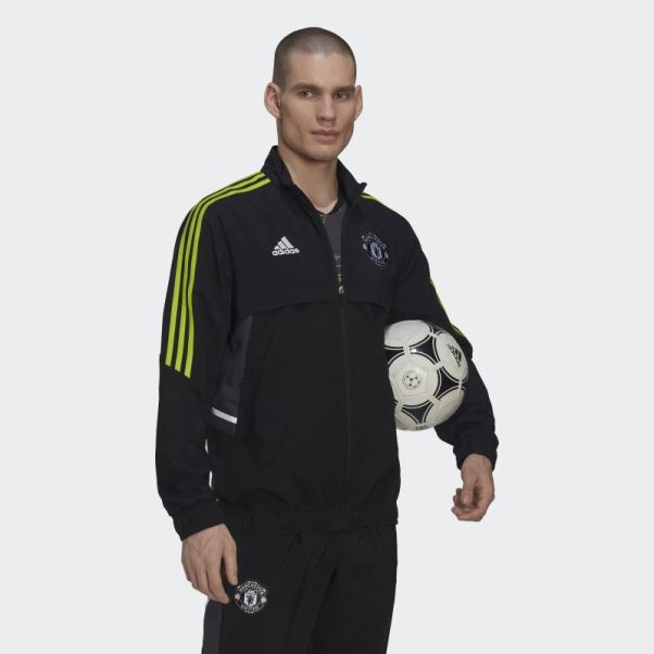 Manchester United Condivo 22 Présentation Survêtement Adidas Noir