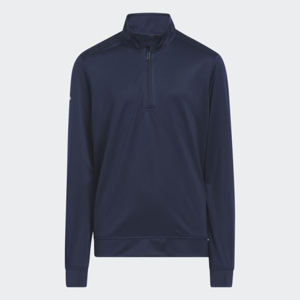 Sweat Zippé Chiné Bleu Marine Adidas