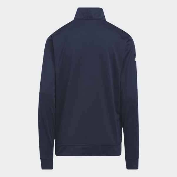 Sweat Zippé Chiné Bleu Marine Adidas