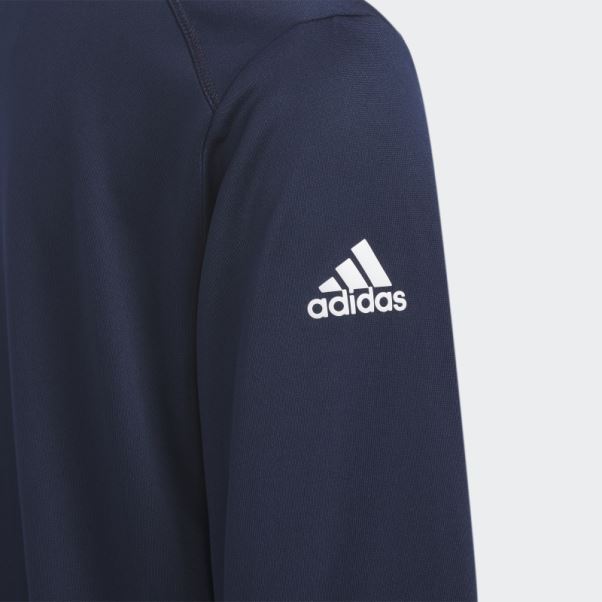 Sweat Zippé Chiné Bleu Marine Adidas