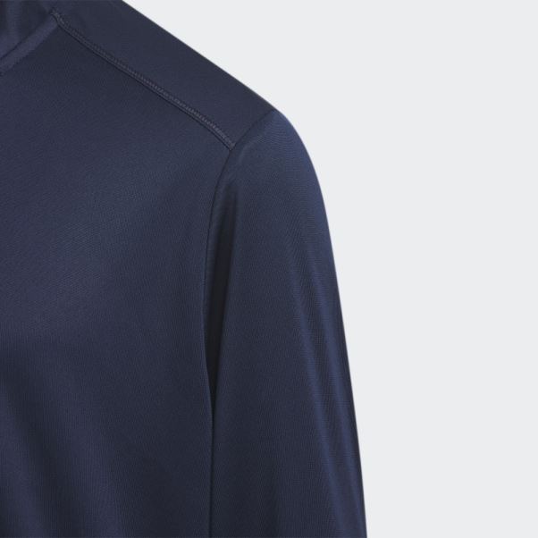 Sweat Zippé Chiné Bleu Marine Adidas