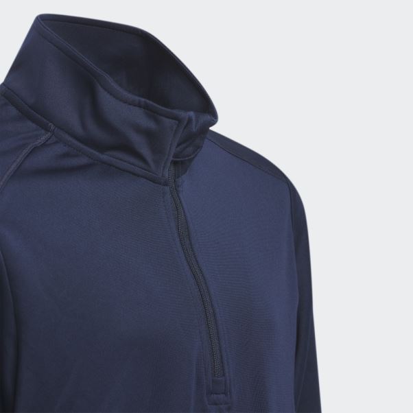 Sweat Zippé Chiné Bleu Marine Adidas