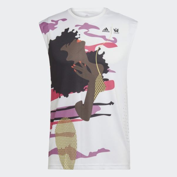 T-shirt Sans Manches Tennis New York (non Genré) Adidas Blanc