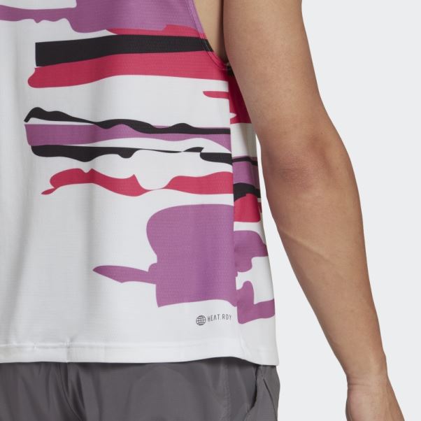 T-shirt Sans Manches Tennis New York (non Genré) Adidas Blanc