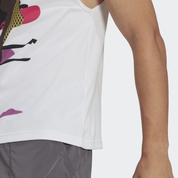 T-shirt Sans Manches Tennis New York (non Genré) Adidas Blanc
