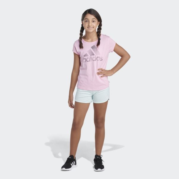 Short En Mesh à Rayures Adidas Ice Mint