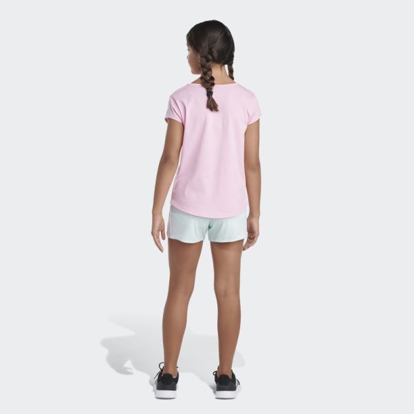 Short En Mesh à Rayures Adidas Ice Mint