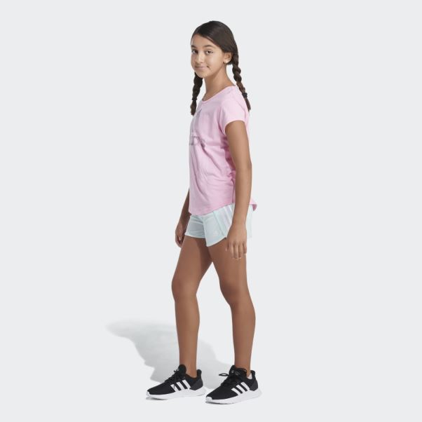 Short En Mesh à Rayures Adidas Ice Mint