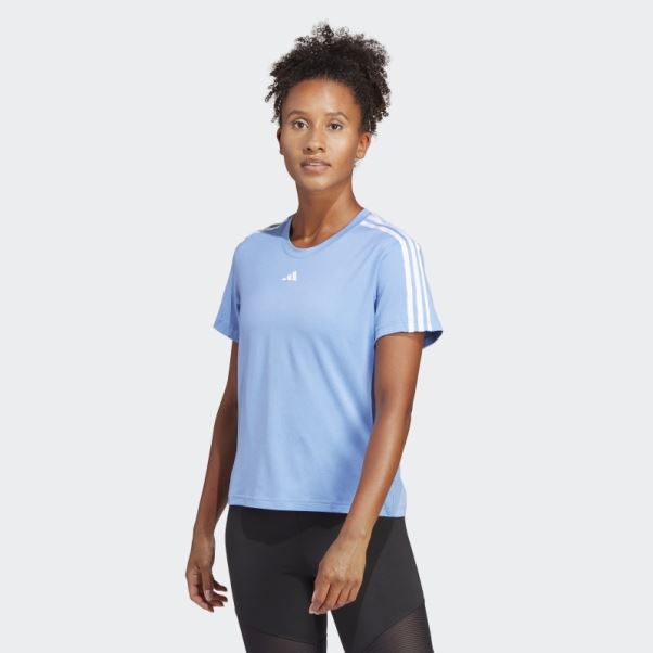 T-shirt Bleu Adidas Aeroready Train Essentials à 3 Bandes