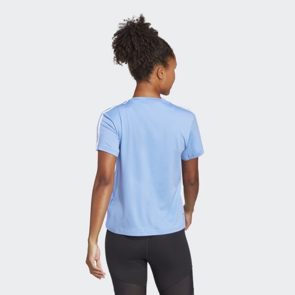 T-shirt Bleu Adidas Aeroready Train Essentials à 3 Bandes