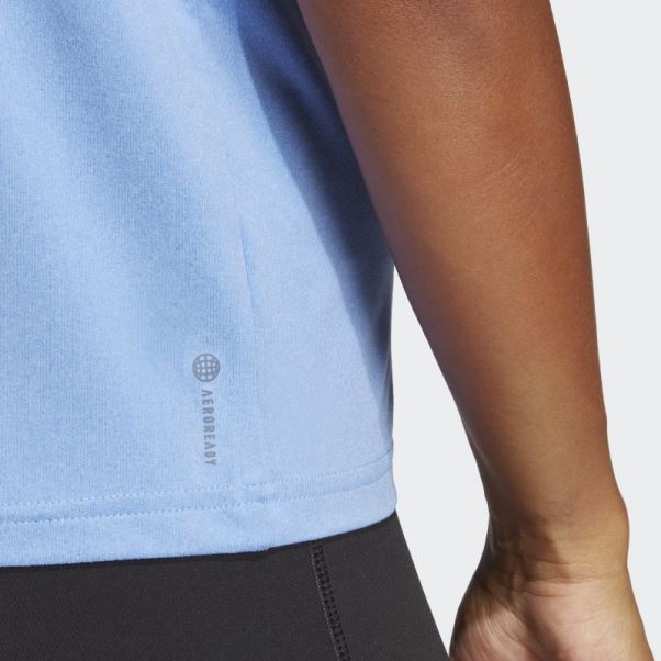 T-shirt Bleu Adidas Aeroready Train Essentials à 3 Bandes