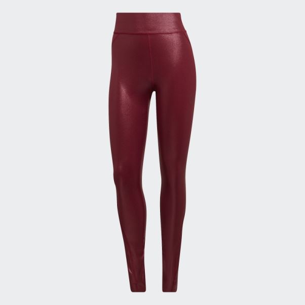 Adidas By Stella Mccartney Leggings D'entraînement Brillants Bordeaux Fashion