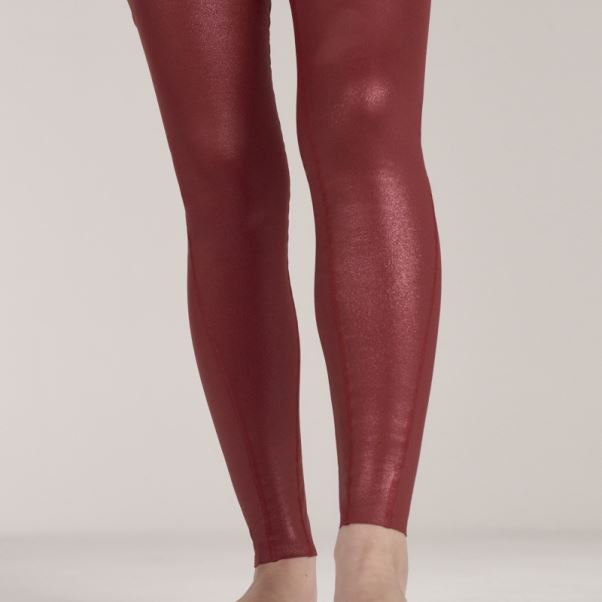 Adidas By Stella Mccartney Leggings D'entraînement Brillants Bordeaux Fashion