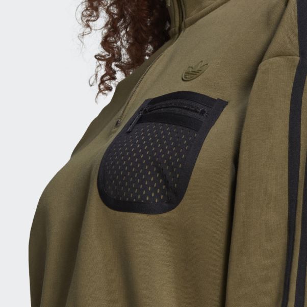 Sweat Adidas Olive à Fermeture éclair