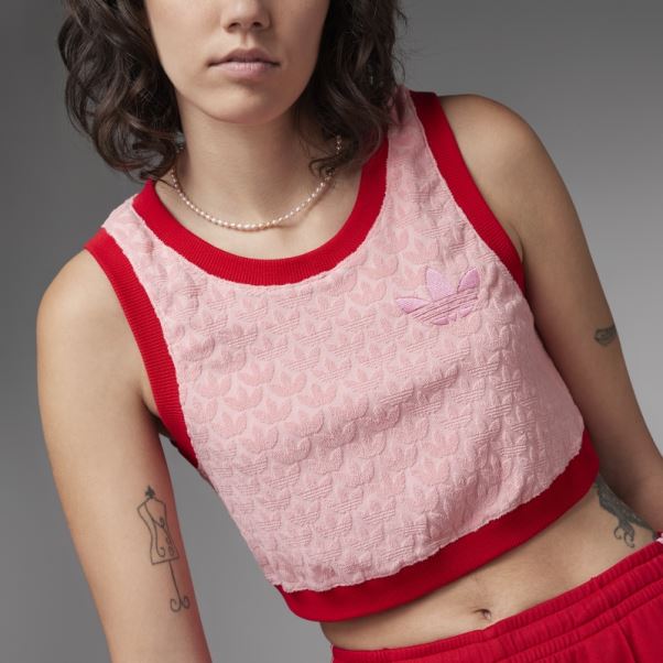 Adidas Super Pop Adicolor Heritage Now Monogram Crop Top