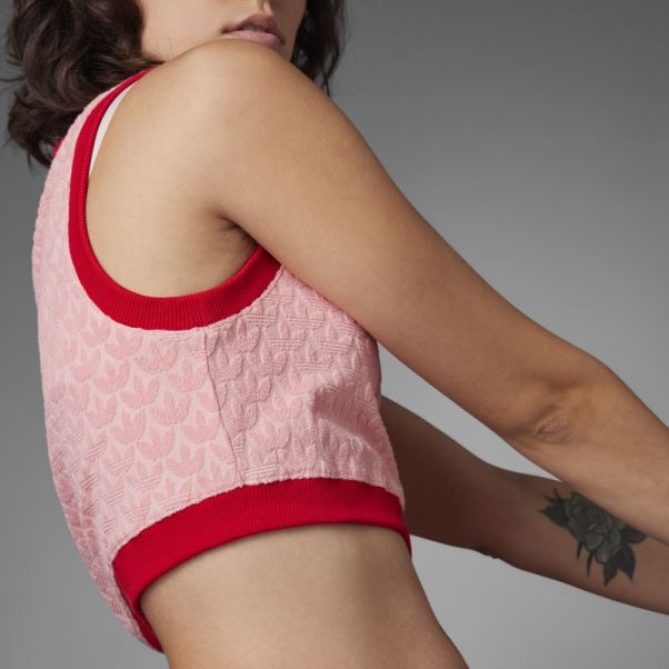 Adidas Super Pop Adicolor Heritage Now Monogram Crop Top