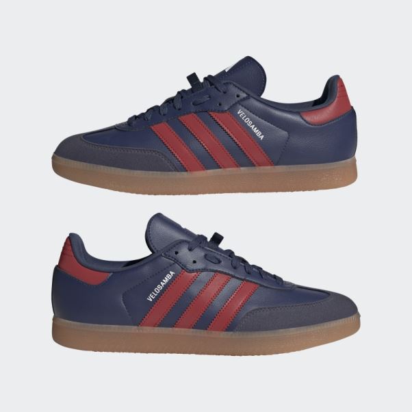 Chaussures De Vélo Végétaliennes Adidas The Velosamba Bleu Marine