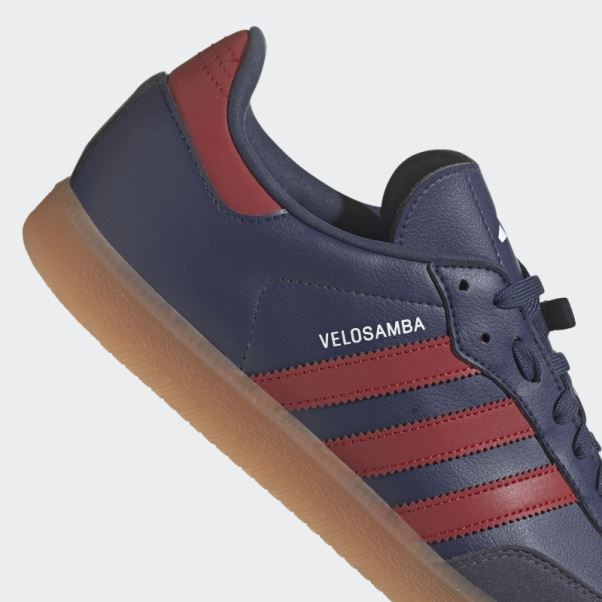 Chaussures De Vélo Végétaliennes Adidas The Velosamba Bleu Marine