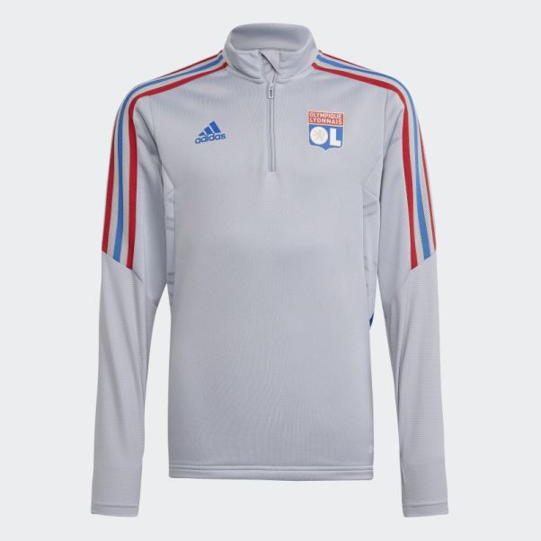 Mode Olympique Lyonnais Tiro 21 Training Top Argent Adidas