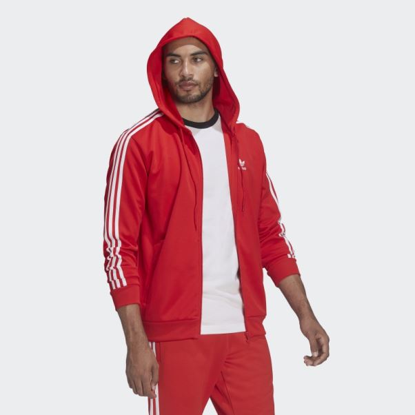 Adicolor Classics Veste De Survêtement Zippée à Capuche Adidas Rouge