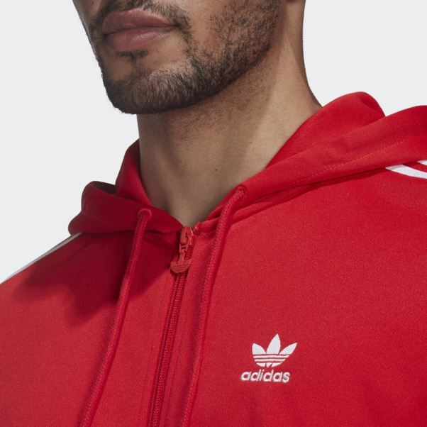 Adicolor Classics Veste De Survêtement Zippée à Capuche Adidas Rouge