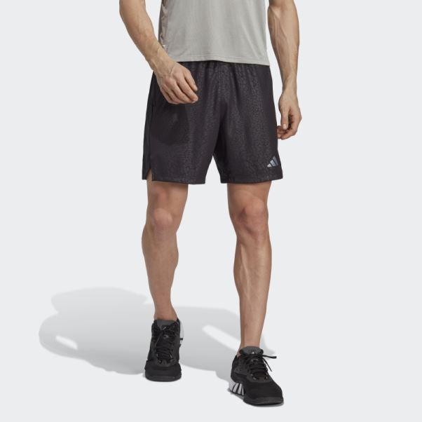 Short D'entraînement En Pu Imprimé Adidas Noir