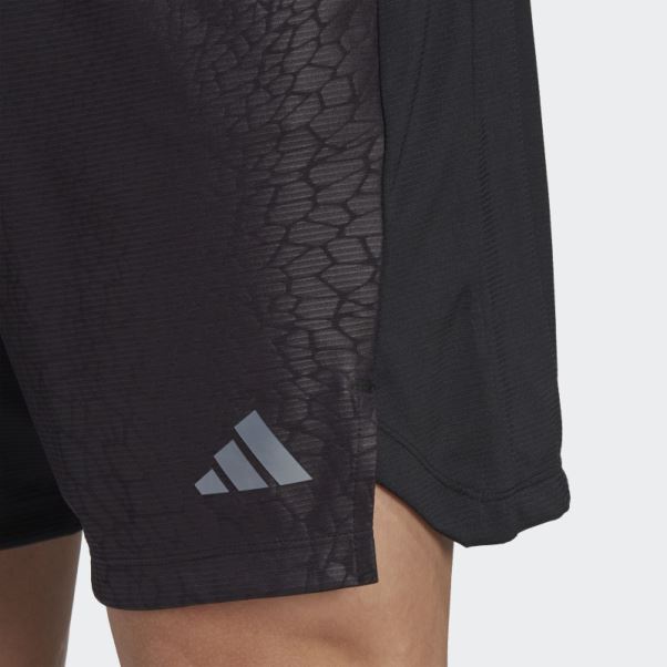 Short D'entraînement En Pu Imprimé Adidas Noir