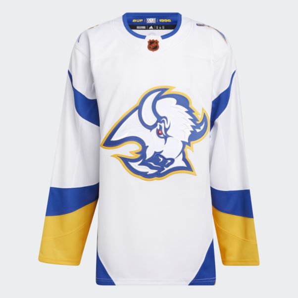 Maillot Adidas Sabres Authentique Reverse Wordmark Blanc