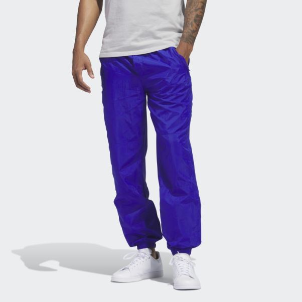 Pantalon En Nylon Froissé Adidas Premium Essentials Bleu