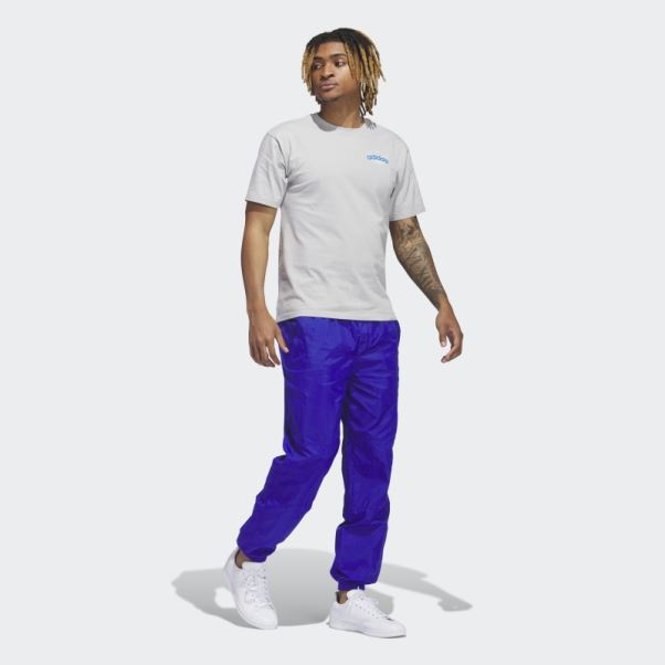 Pantalon En Nylon Froissé Adidas Premium Essentials Bleu