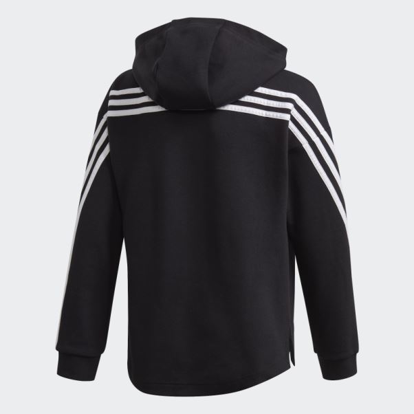 Sweat à Capuche Zippé Adidas Noir à 3 Bandes